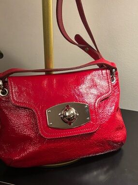 Furla Red Patent Leather Crossbody with Turn-Lock